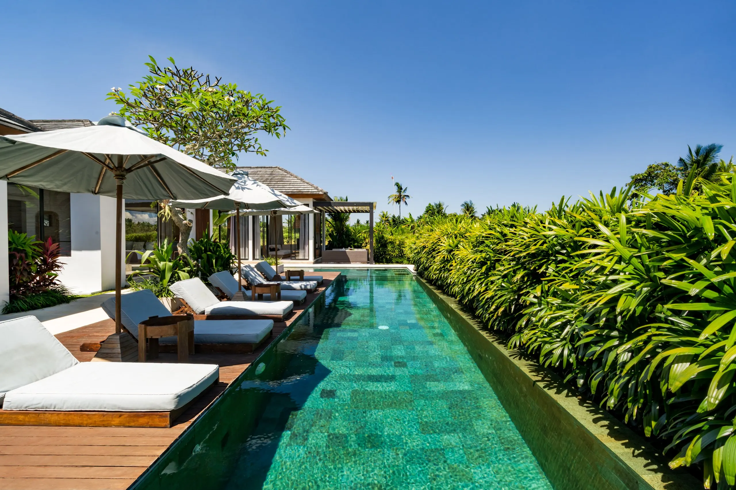 The full length of the pool
